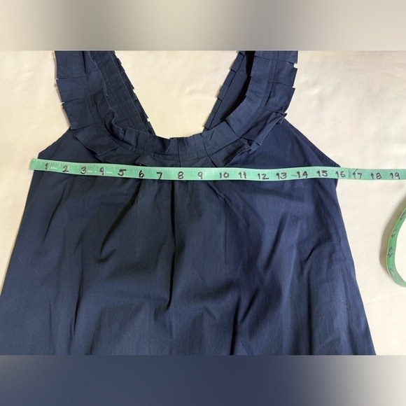 FEI for ANTHROPOLOGIE Navy Ruffle strap mini shift dress size 4. - Picture 11 of 12